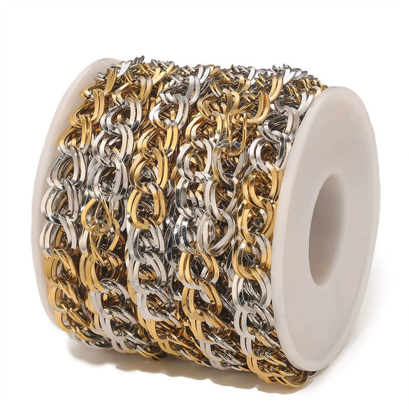 Hiphop Stainless Steel Gradient Plated Totem Handmade Chain Bracelet Necklace