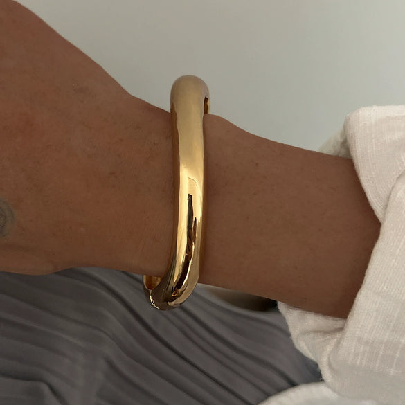 Hiphop Style Irregular Alloy Hammer Wideface Electroplated Bracelet