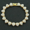 Hiphop Style Zinc Alloy Peach Heart Splicing Cuban Chain Necklace For Men