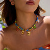 Holiday Style Silk Scarf Titanium Steel And Stainless Steel Necklace With Geometric Shape Electroplated Clavicle Chain For Women