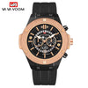 Hollow Calendar Sports Watch For Men Waterproof Silicone Strap Alloy Case Mineral Strengthened Glass Mirror Stainless Steel Clasp Round Dial
