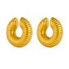 Hollow Ear Clip Titanium Steel Geometric Cartoon Style Vacuum Electroplated In Furnace