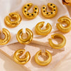 Hollow Ear Clip Titanium Steel Geometric Cartoon Style Vacuum Electroplated In Furnace