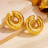 Hollow Ear Clip Titanium Steel Geometric Cartoon Style Vacuum Electroplated In Furnace