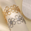 Hollow Flower Exaggerated Opening Bracelet Iron Electroplating Minimalist Style