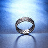 Hollow Geometric Pattern Stainless Steel Ring With Oiled Finish For Men And Women