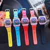 Hollow Imitation Mechanical Fashion Sports Student Silicone Quartz Watch For Women With Barrel Shaped Dial And Alloy Case