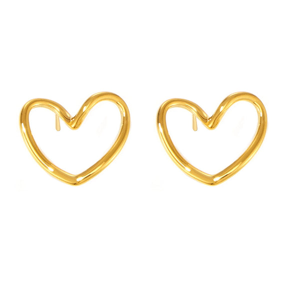 Hollow Love Earrings Titanium Steel Pvd Electroplated 18K Gold Women Autumn And Winter Accessories Ins Wind Geometric Style