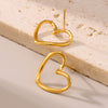 Hollow Love Earrings Titanium Steel Pvd Electroplated 18K Gold Women Autumn And Winter Accessories Ins Wind Geometric Style