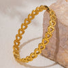 Hollow Love Stitching Bracelet Titanium Steel Pvd Plated 18K Real Gold Electroplated
