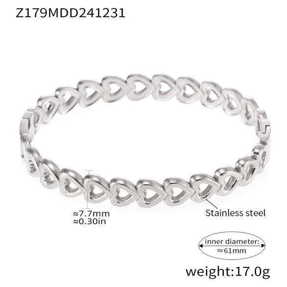 Hollow Love Stitching Bracelet Titanium Steel Pvd Plated 18K Real Gold Electroplated
