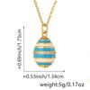 Hollow Oil Drop Zircon Egg Pendant Hip Hop Jewelry Copper 18K Gold Plated Clavicle Chain With Geometric Design