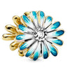Hollow Pink Beaded Daisy Pendant Metal Jewelry Accessories With Electroplating And Totem Pattern For Female Diy Bracelet