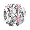 Hollow Pink Beaded Daisy Pendant Metal Jewelry Accessories With Electroplating And Totem Pattern For Female Diy Bracelet