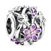 Hollow Pink Beaded Daisy Pendant Metal Jewelry Accessories With Electroplating And Totem Pattern For Female Diy Bracelet
