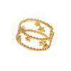Hollow Star Titanium Steel And Stainless Steel Ring 18K Gold Plated With Electroplating For Women