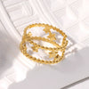 Hollow Star Titanium Steel And Stainless Steel Ring 18K Gold Plated With Electroplating For Women