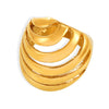 Hollowout Titanium Steel Ring With Geometric Design 18K Gold Plated For Women