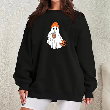 Hoodies & Sweatshirts Long Sleeve Printing Casual Halloween Pattern Letter Ghost