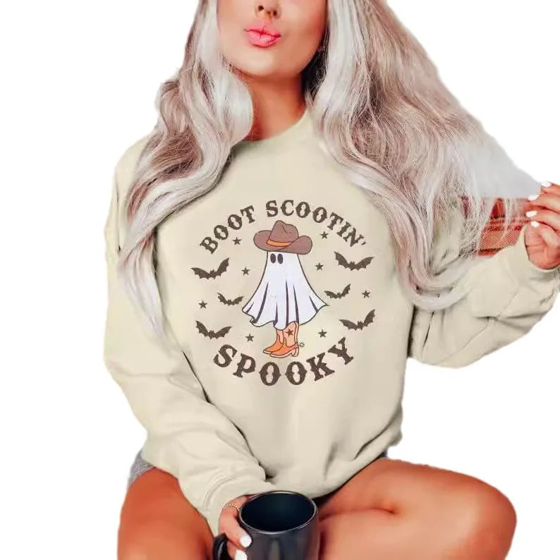 Hoodies & Sweatshirts Long Sleeve Printing Streetwear Letter Ghost