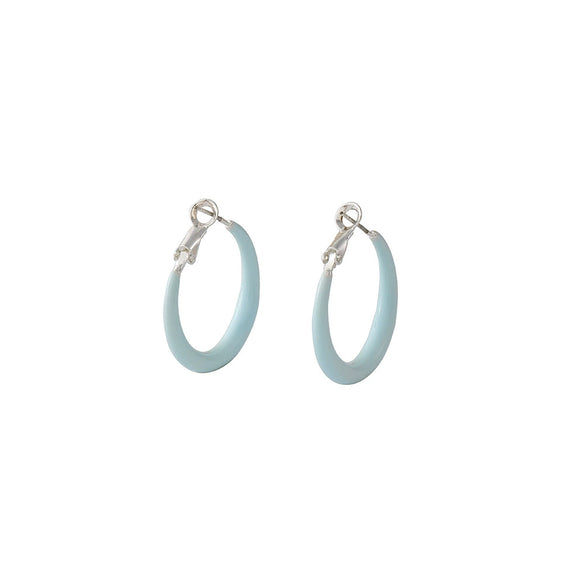 Hoop Earrings Copper Dripping Oil 925 Silver Needle Geometric Style