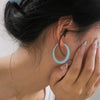 Hoop Earrings Copper Dripping Oil 925 Silver Needle Geometric Style