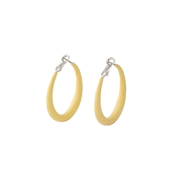 Hoop Earrings Copper Dripping Oil 925 Silver Needle Geometric Style
