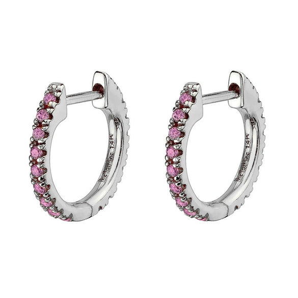 Hoop Earrings Copper Plated With Real Gold Geometric Zircon Inlay Jewelry For Women