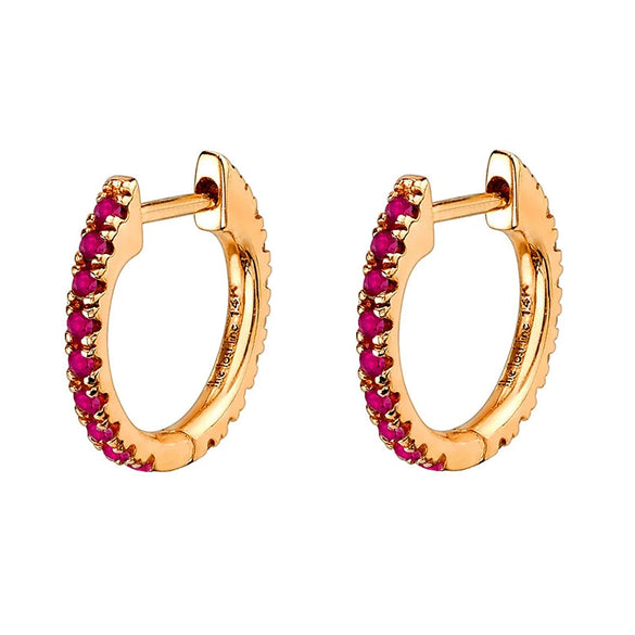 Hoop Earrings Copper Plated With Real Gold Geometric Zircon Inlay Jewelry For Women