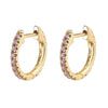 Hoop Earrings Copper Plated With Real Gold Geometric Zircon Inlay Jewelry For Women