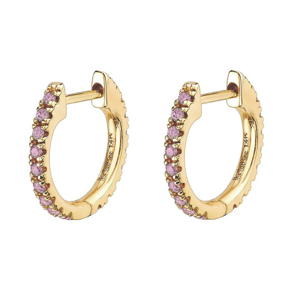 Hoop Earrings Copper Plated With Real Gold Geometric Zircon Inlay Jewelry For Women
