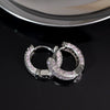 Hoop Earrings Copper With Zircon Inlay Geometric Style For Men And Women