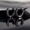 Hoop Earrings Copper With Zircon Inlay Geometric Style For Men And Women