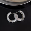Hoop Earrings Copper With Zircon Inlay Geometric Style For Men And Women
