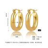 Hoop Earrings Titanium Steel Geometric Electroplating For Women Punk Style