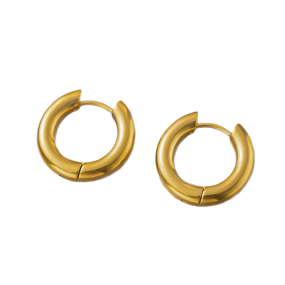 Hoop Earrings Titanium Steel Geometric Electroplating For Women Punk Style