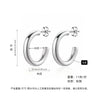 Hoop Earrings Titanium Steel Geometric Electroplating For Women Punk Style
