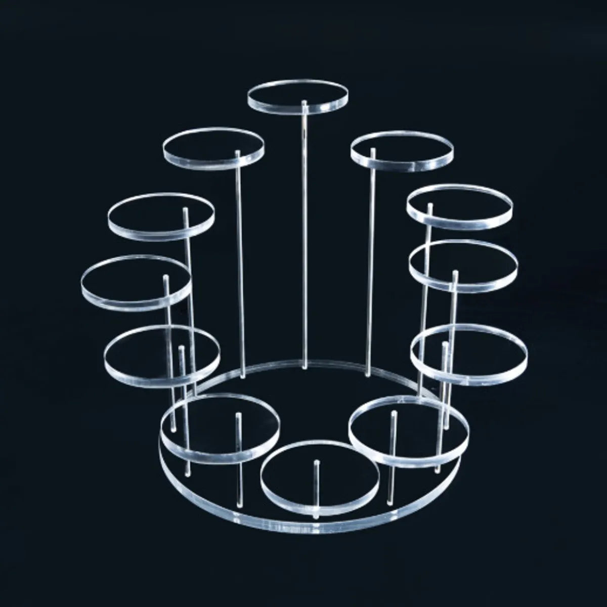 Hot Acrylic Ring Jewelry Display Stand Round Jewelry Rotating Ring Display Stand Exhibition Stand