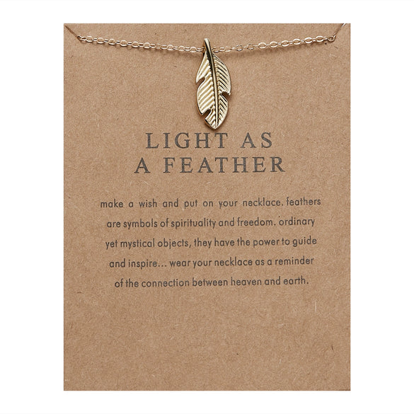 Hot Cardboard Envelope Jewelry Women's Simple Paper Card Cat Ear Alloy Pendant Necklace Gift