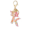 Hot Pink Sequins Resin Keychain With Butterfly Tassel And 26 Letters Jewelry Accessories For Girlfriend