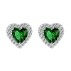 Hot Pink Zircon Heart Shaped Copper Earrings For Women In Ins Light Luxury Style