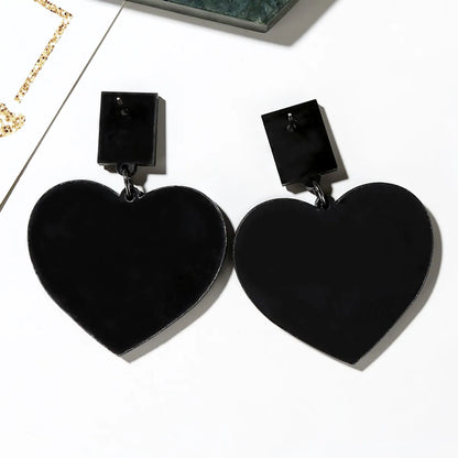 Hot Sale Acrylic Heart-shaped Exaggerated Hipster Color Peach Heart Earrings Wholesale Gooddiy