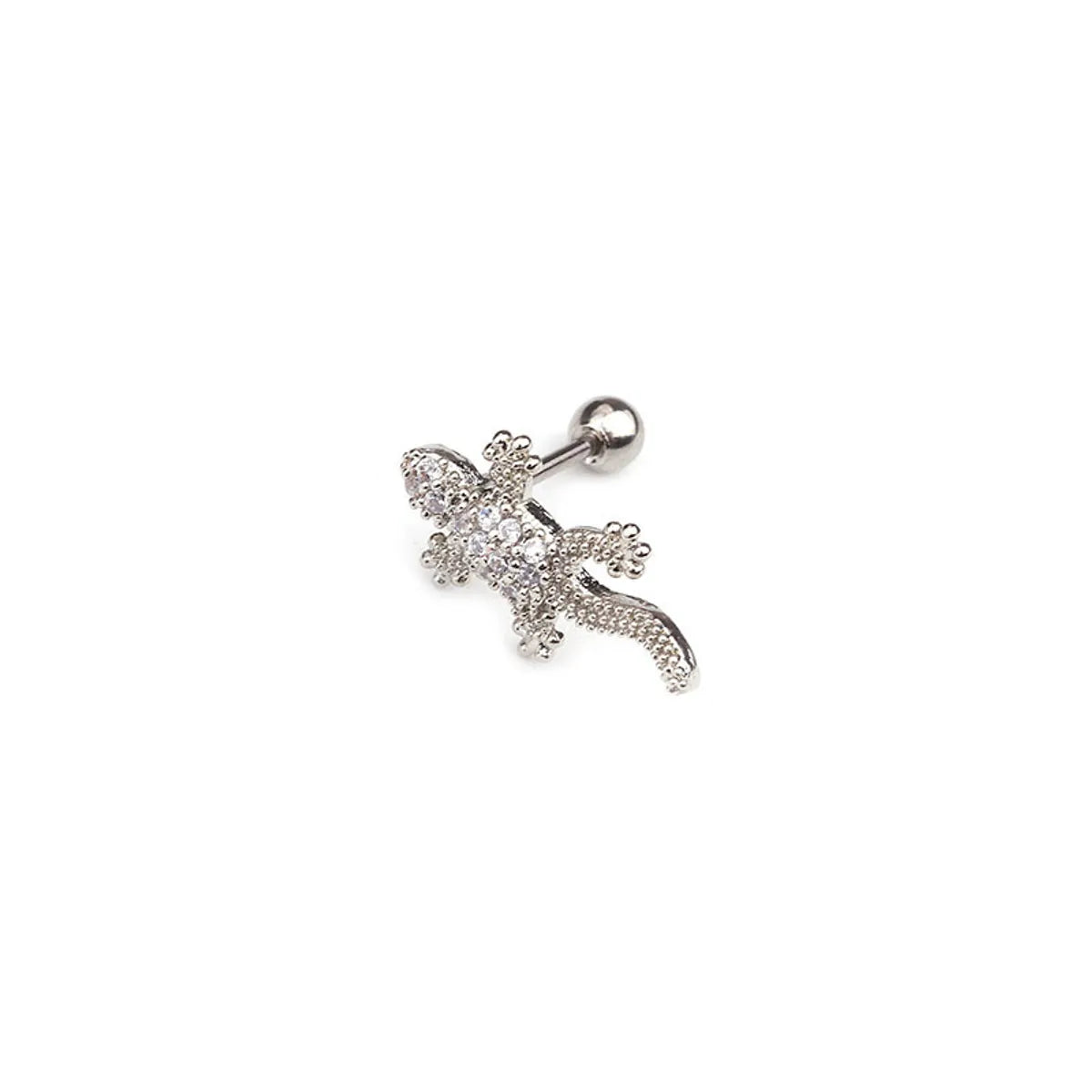 Hot Sale Animal Zircon Cartilage Creative Exaggerated Skull Head Screw Earrings