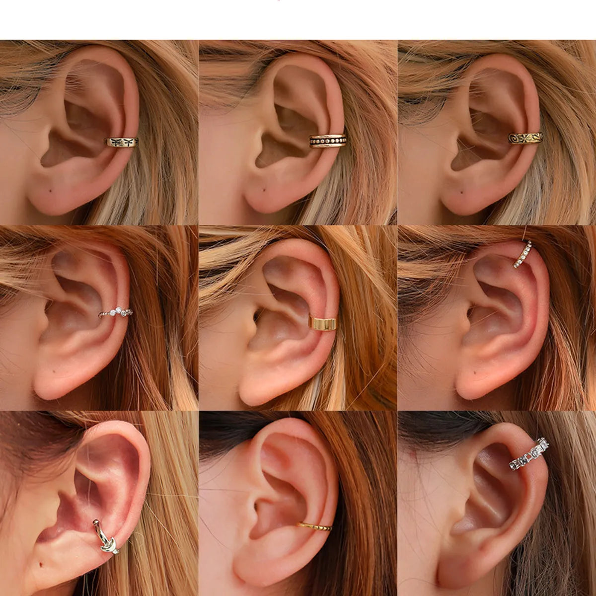 Hot Sale Earrings Cold Wind Retro Simple Ear Clips Personality U-Shaped Geometric Earrings Wholesale Nihaojewelry