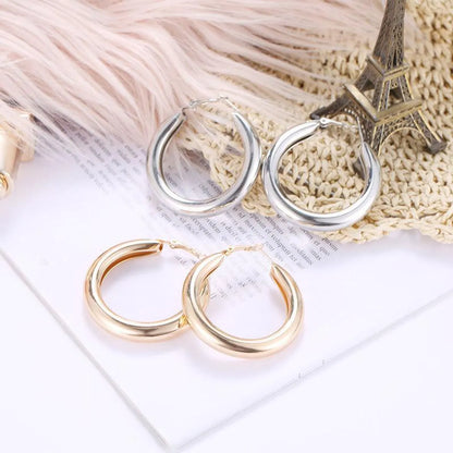 Hot Sale Golden Geometric Round Big Earrings For Women