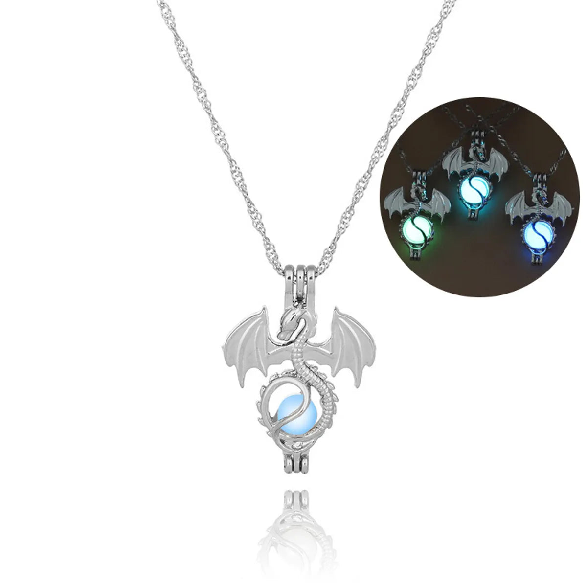 Hot Sale Luminous Cage Fashion Openable Pendant Halloween Luminous Jewelry Alloy Necklace