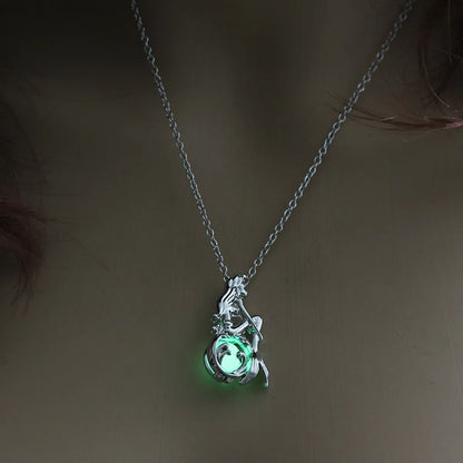 Hot Sale Luminous Cage Fashion Openable Pendant Halloween Luminous Jewelry Alloy Necklace