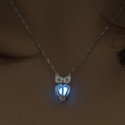 Hot Sale Luminous Cage Fashion Openable Pendant Halloween Luminous Jewelry Alloy Necklace