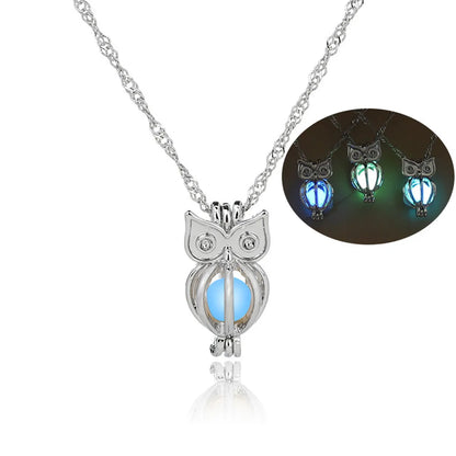 Hot Sale Luminous Cage Fashion Openable Pendant Halloween Luminous Jewelry Alloy Necklace