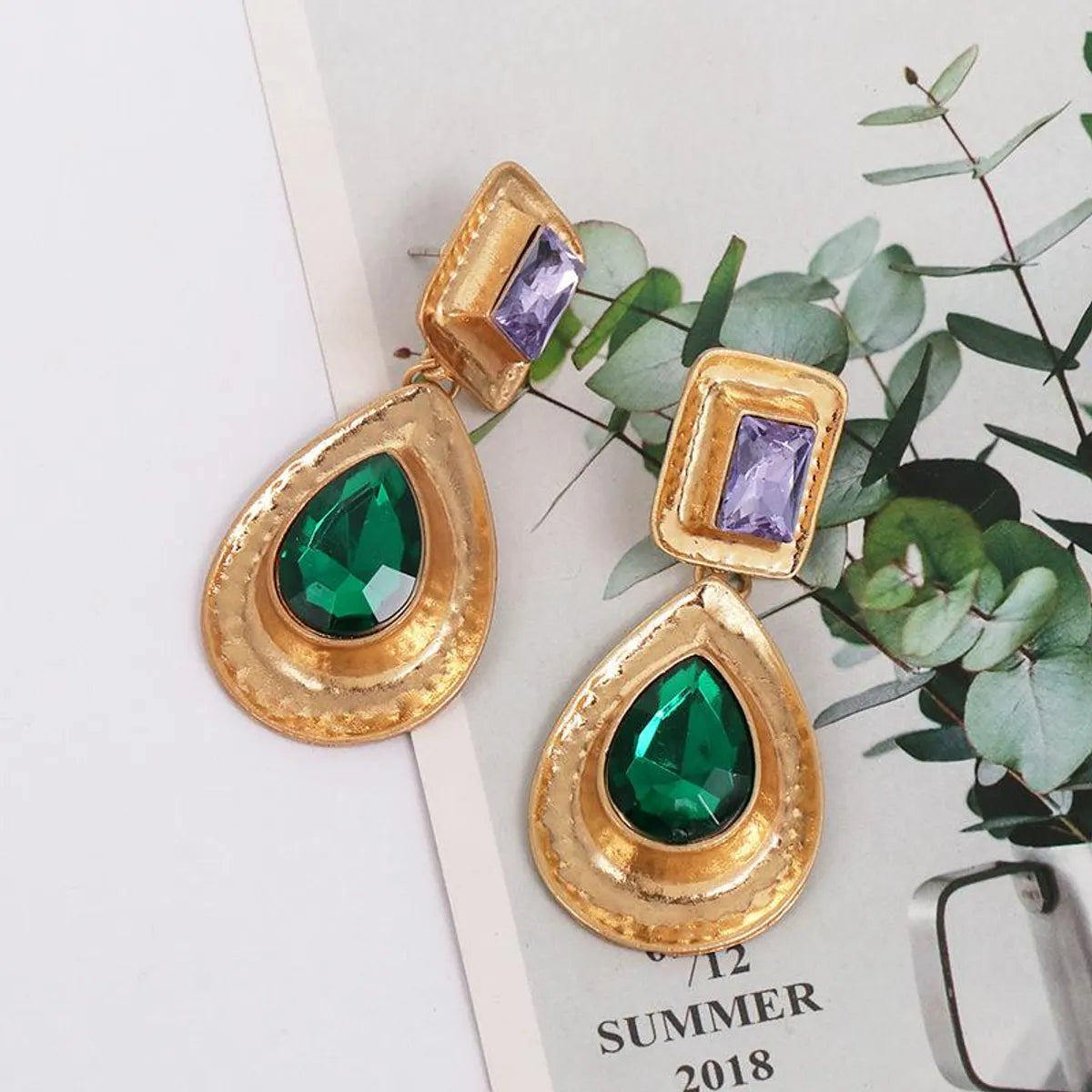 Hot Sale New Pear Shaped Earrings Emerald Earrings